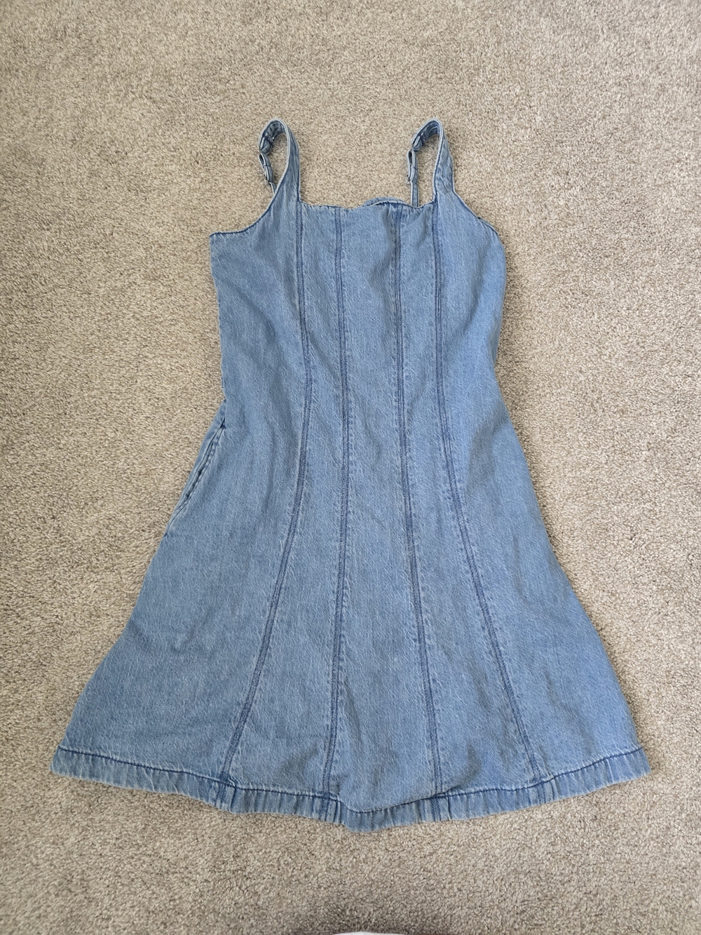 NWOT abercrombie kids Girls Light Blue Denim Sundress Sz 15/16